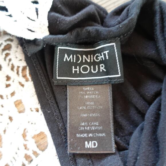 Midnight Hour Tank Top Medium Black Lace Skull Crochet Goth Dark Fairy Grunge - Picture 7 of 10